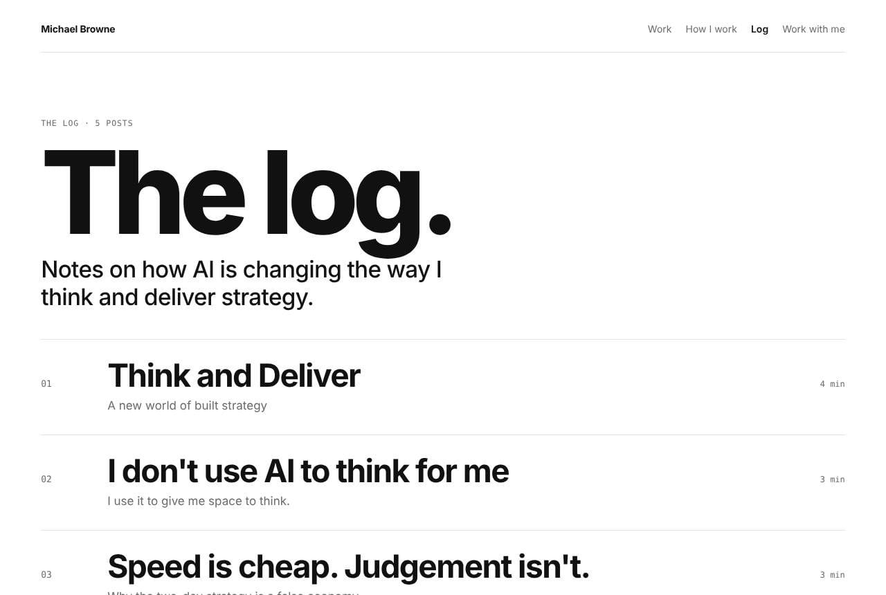 The log, five posts and counting